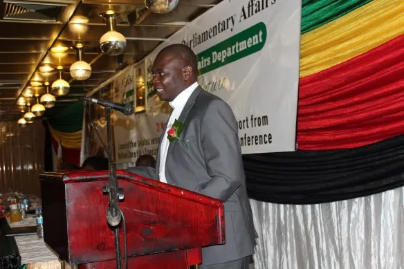 Bishop Rudolf Nyandoro at the launch of the translated versions of the constitution.JPG