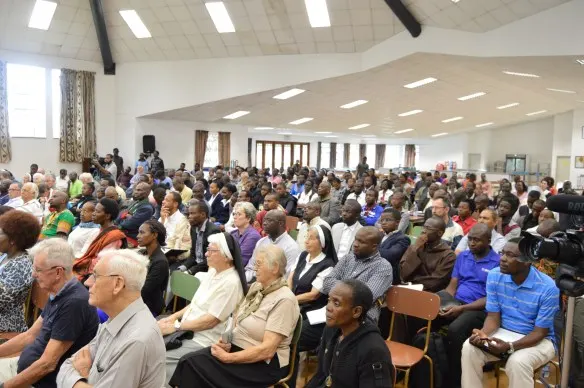 People pay attention during a lecture on Laudato Si that was presented by Cardinal Turkson.JPG