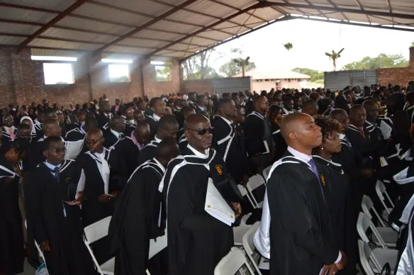 Catholic University graduands waiting to be capped during the Uiversity's 2018 graduation.JPG
