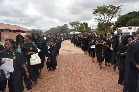 Graduating students in procession to the graduation arena..JPG
