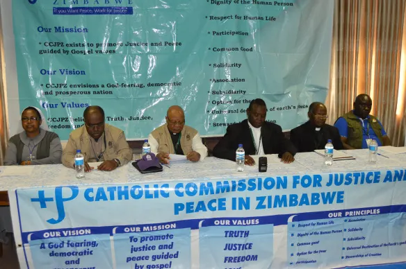The Zimbabwe Catholic Bishops' Conference giving an overview of the elections in the country today..JPG