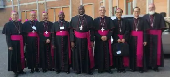 Bishops Rudolf Nyandoro of Gokwe and Raymond Mupandasekwa of Chinhoyi in the company of other new bishops from mission territories.