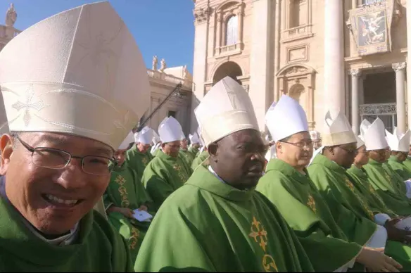 Bishop Rudolf Nyandoro of Gokwe Diocese, Zimbabwe attending the official opening Mass of the Synod of Bishops on young people, the faith and vocational discernment at the Vatican Oct 3